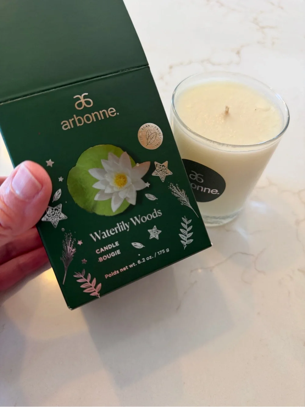 NIB Arbonne Waterlily Woods Scented Candle 6.2 oz Limited Edition